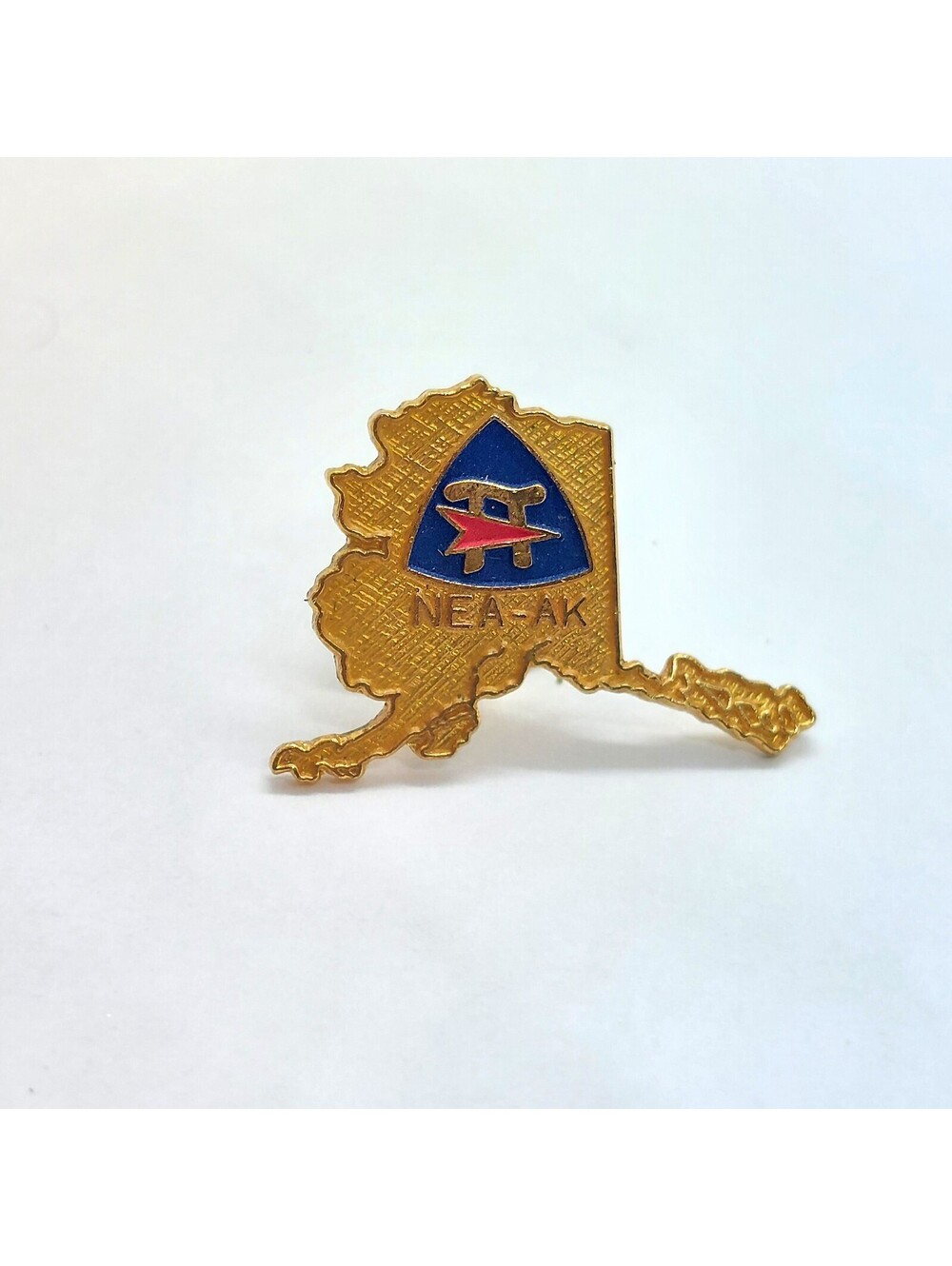 Vintage NEA Alaska Teachers Union State Map Enamel Pin Education Lapel